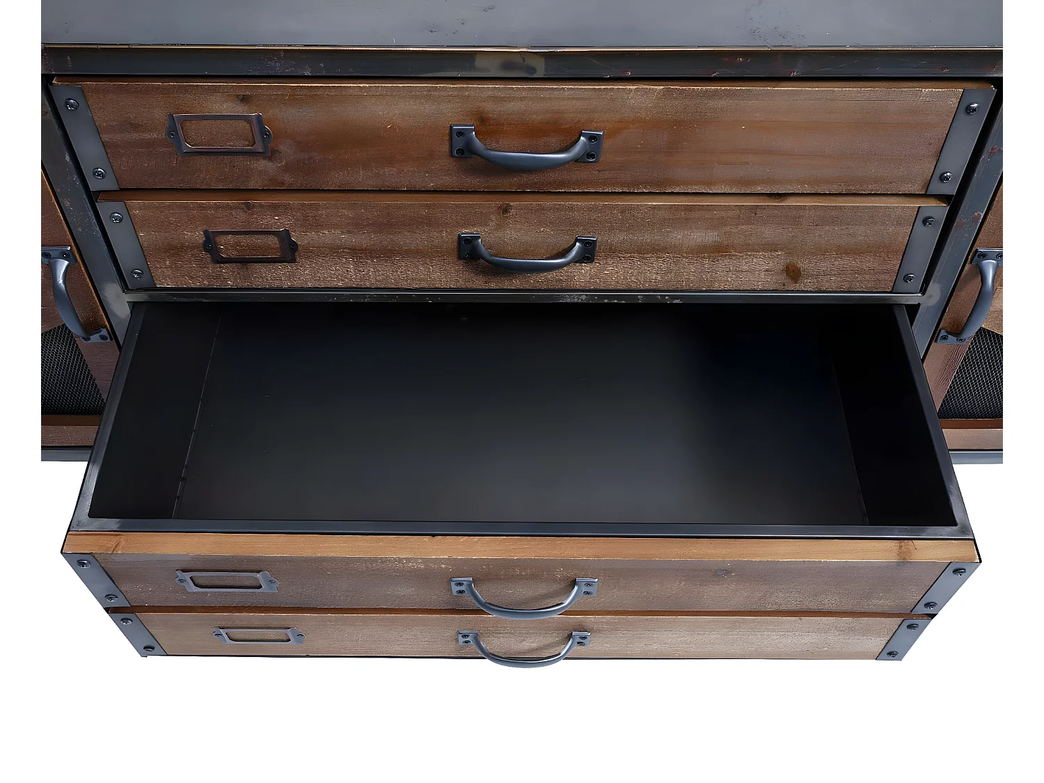 Mobile da salotto porta TV industriale MCW-F91 metallo legno 41x139x55cm