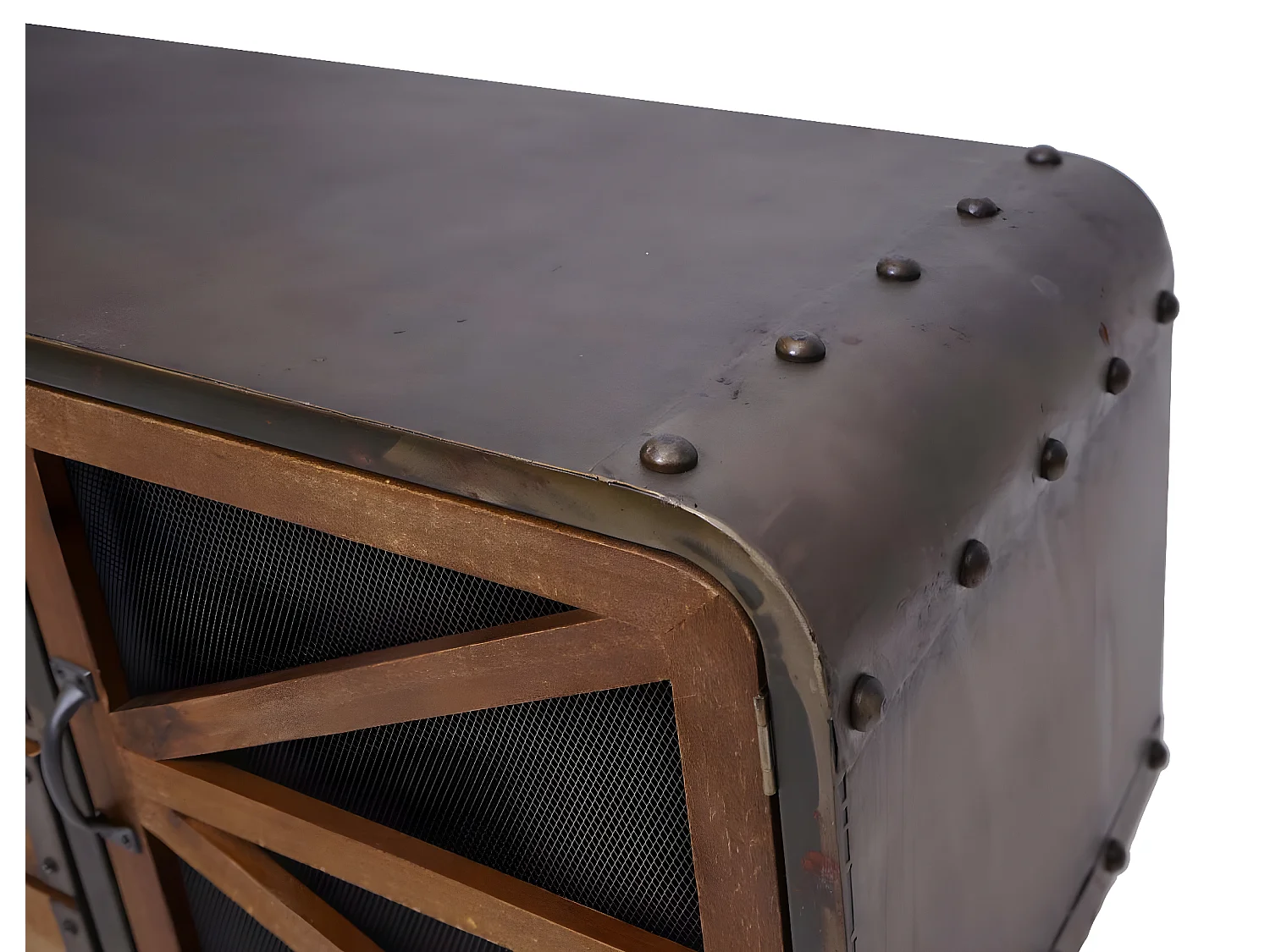 Mobile da salotto porta TV industriale MCW-F91 metallo legno 41x139x55cm