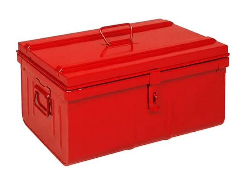 Malle de rangement métal rouge Dax L 57 x 31 x P 45cm