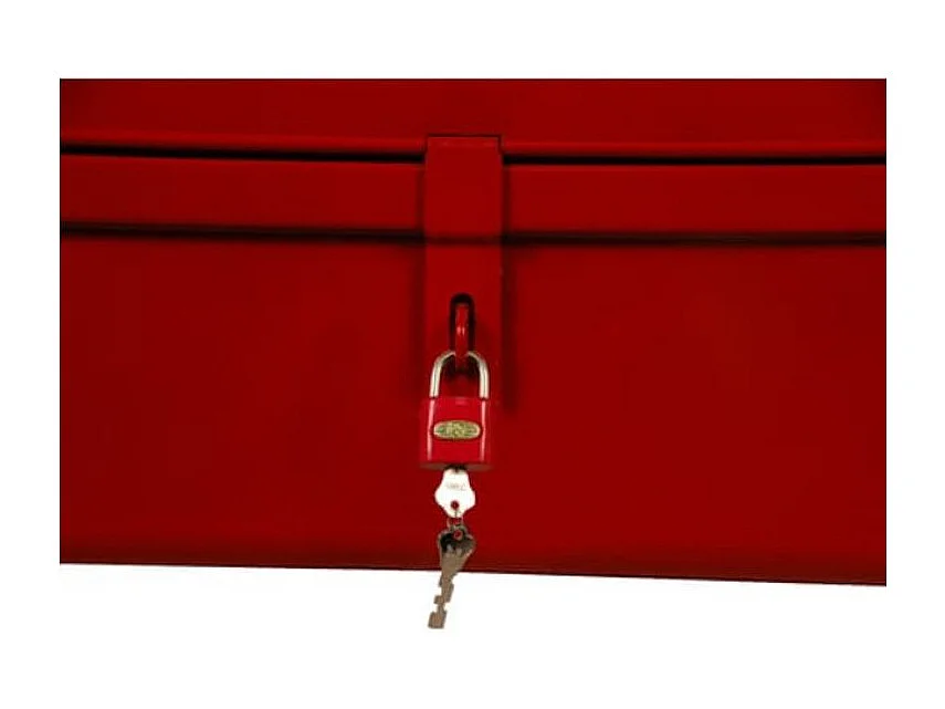 Malle de rangement métal rouge Dax L 52 x 29 x P 37cm