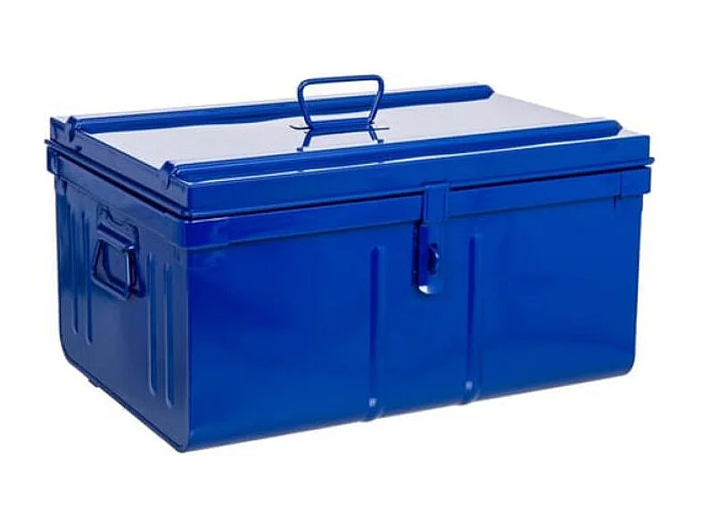 Coffre de chantier avec plateau amovible métal bleu Dax - Lot de 2