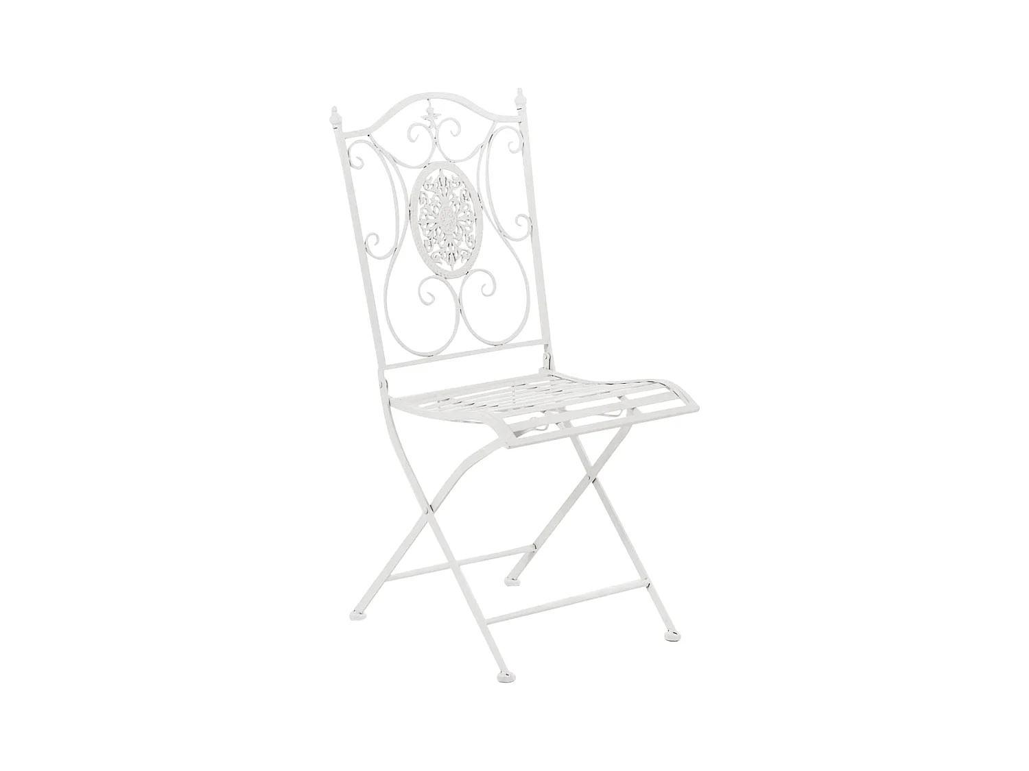 2er Set Gartenstuhl - Metall - weiß - Sibell