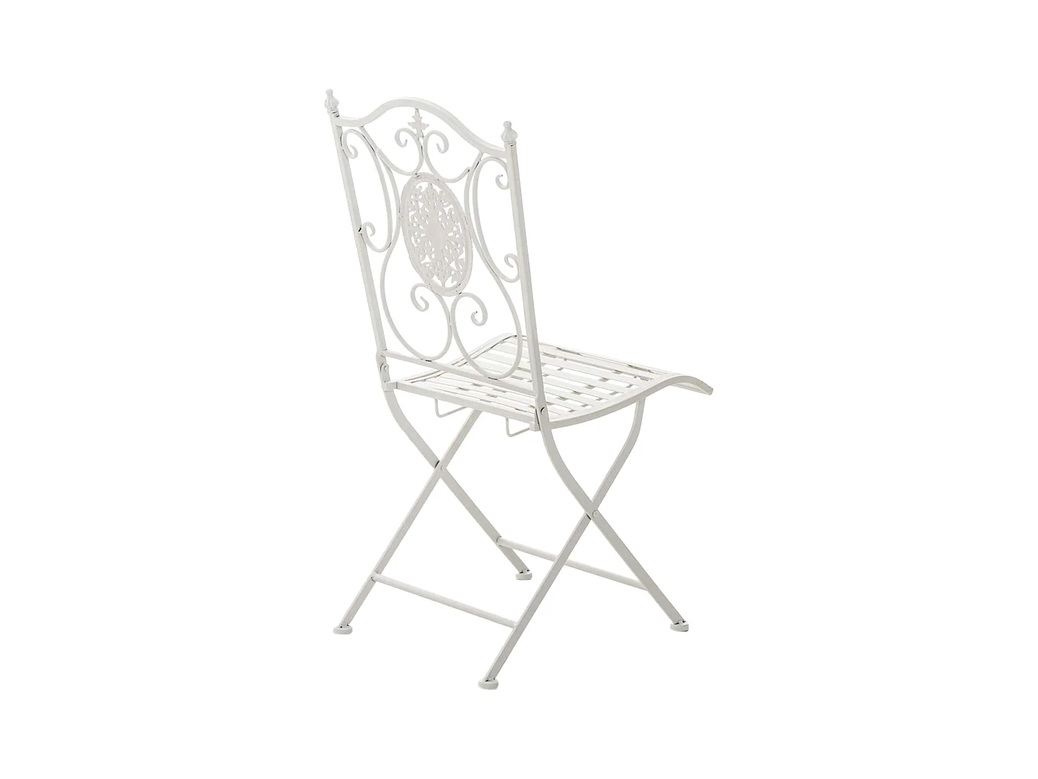 2er Set Gartenstuhl - Metall - weiß - Sibell