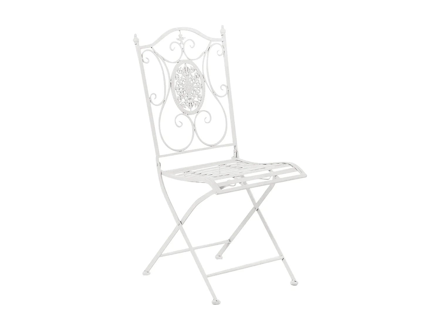 Lot de 2  Chaises de jardin - Métal - Blanc - Sibell
