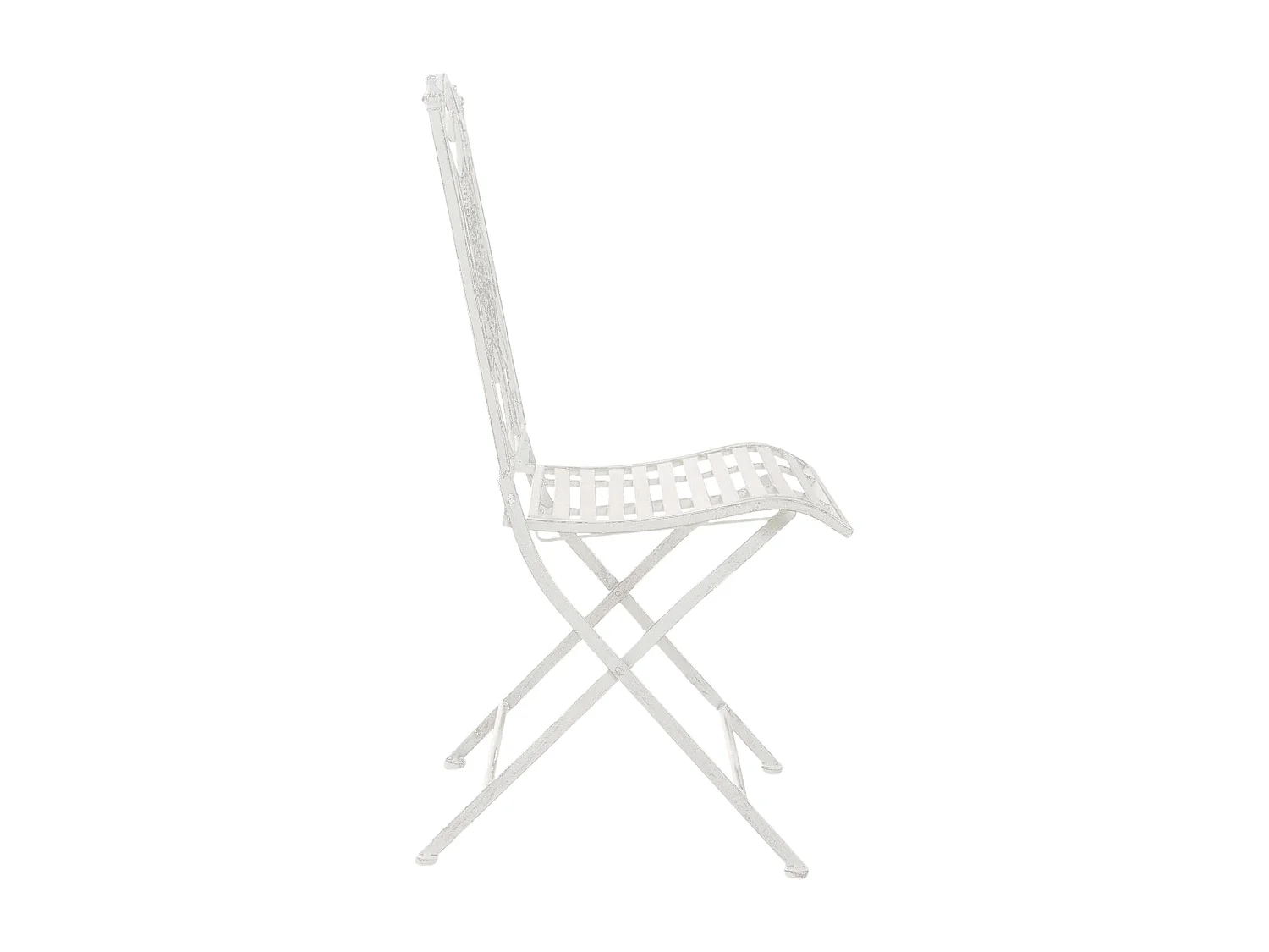 Lot de 2  Chaises de jardin - Métal - Blanc - Sibell