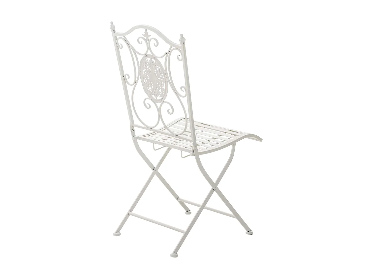 Lot de 2  Chaises de jardin - Métal - Blanc - Sibell