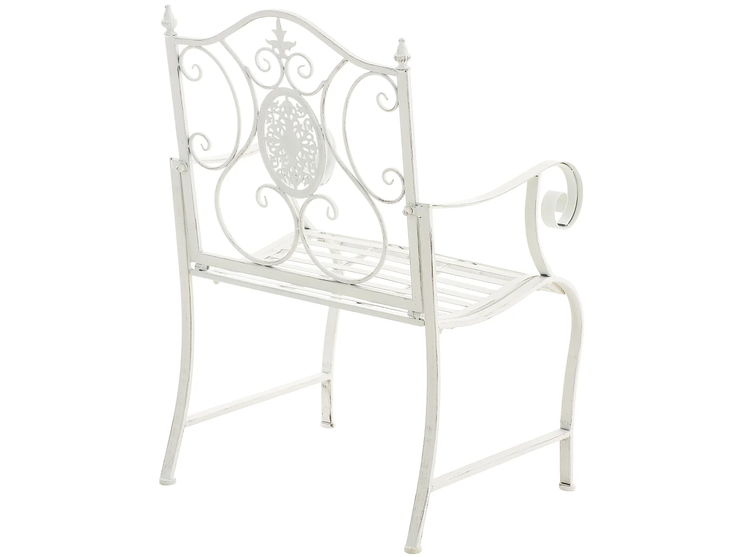 Lot de 2  Chaises de jardin - Métal - Blanc antique - Punjab