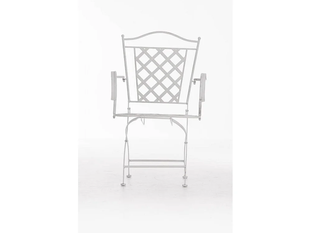 Chaises de jardin - Métal & Fer galvanisé - Blanc antique - Adara