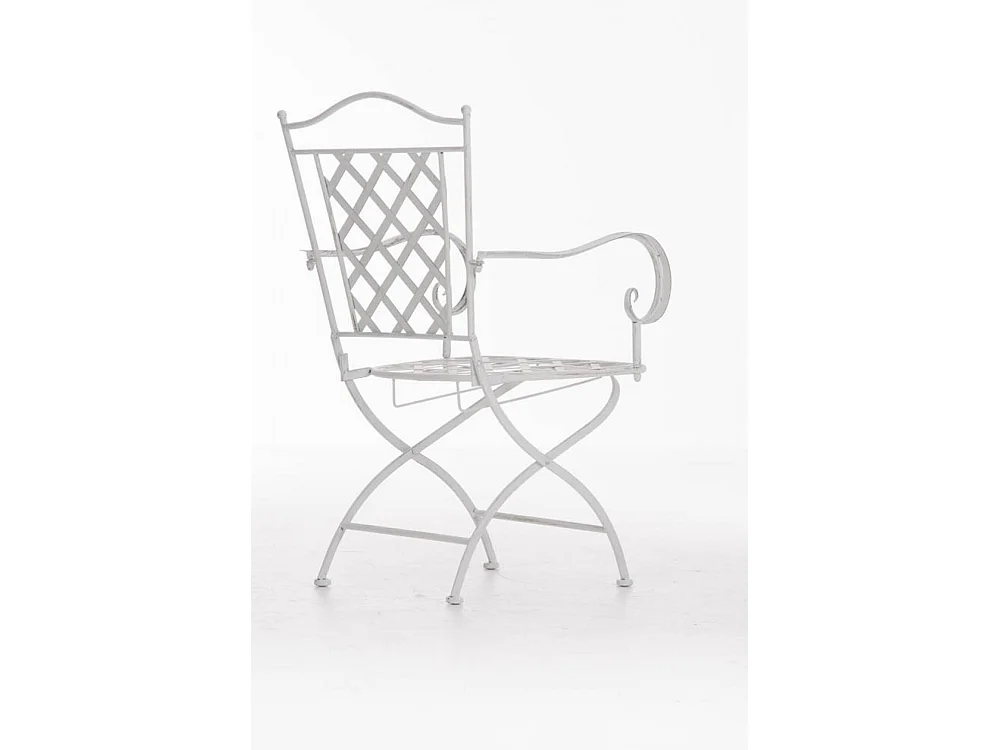 Chaises de jardin - Métal & Fer galvanisé - Blanc antique - Adara