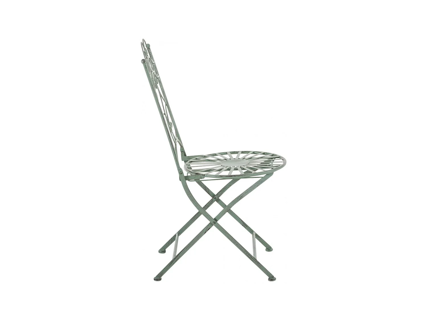 2er Set Gartenstühle - Metall & Galvanisiertes Eisen - antik-grün - Indra