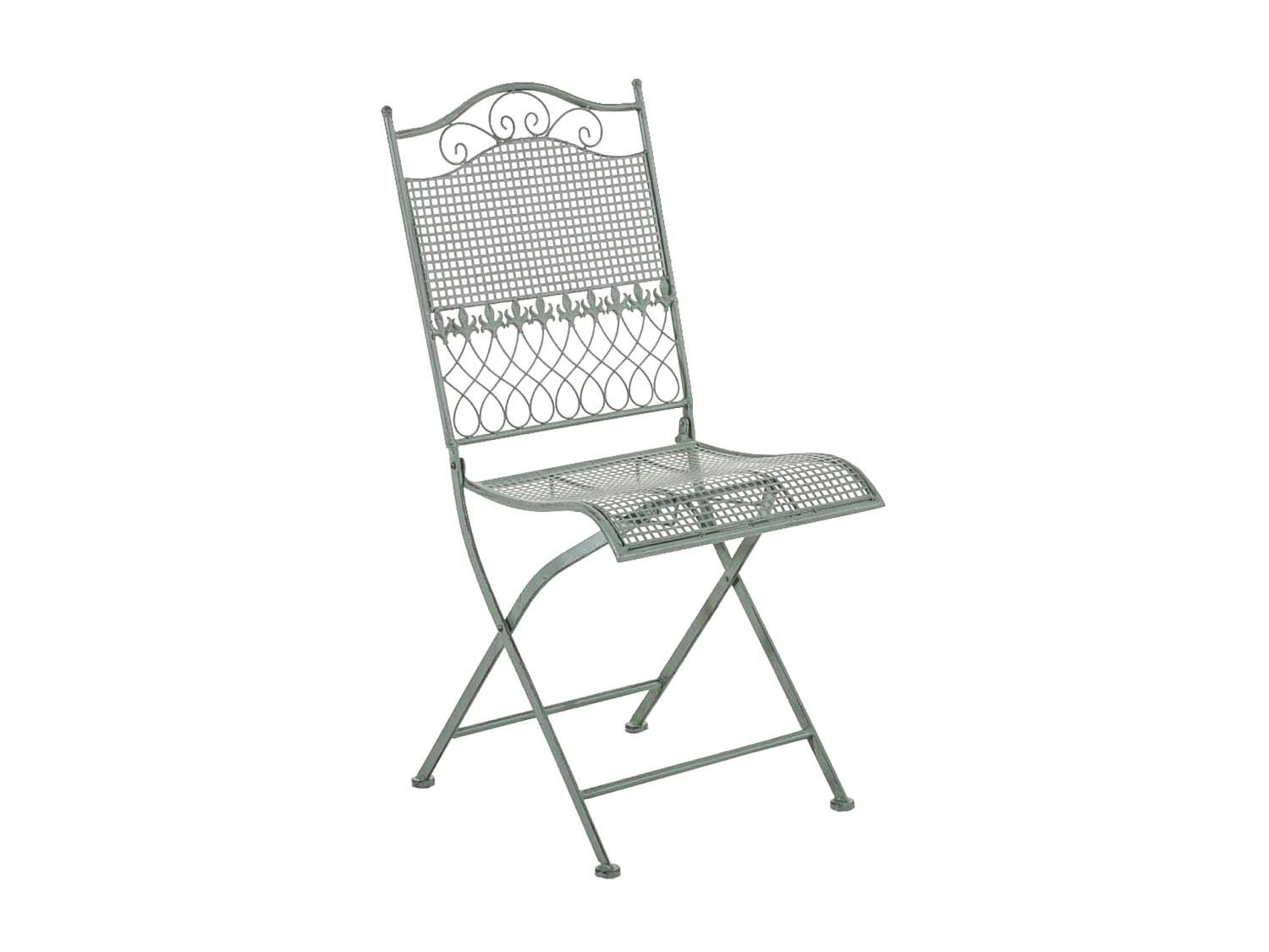 Lot de 2  Chaises de jardin - Métal - Vert antique - Kiran