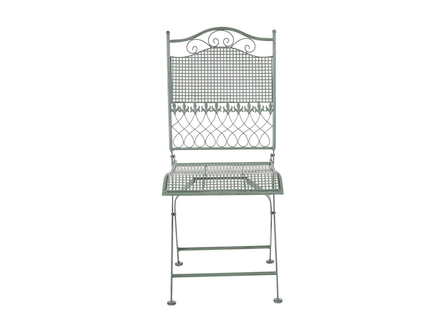 Lot de 2  Chaises de jardin - Métal - Vert antique - Kiran