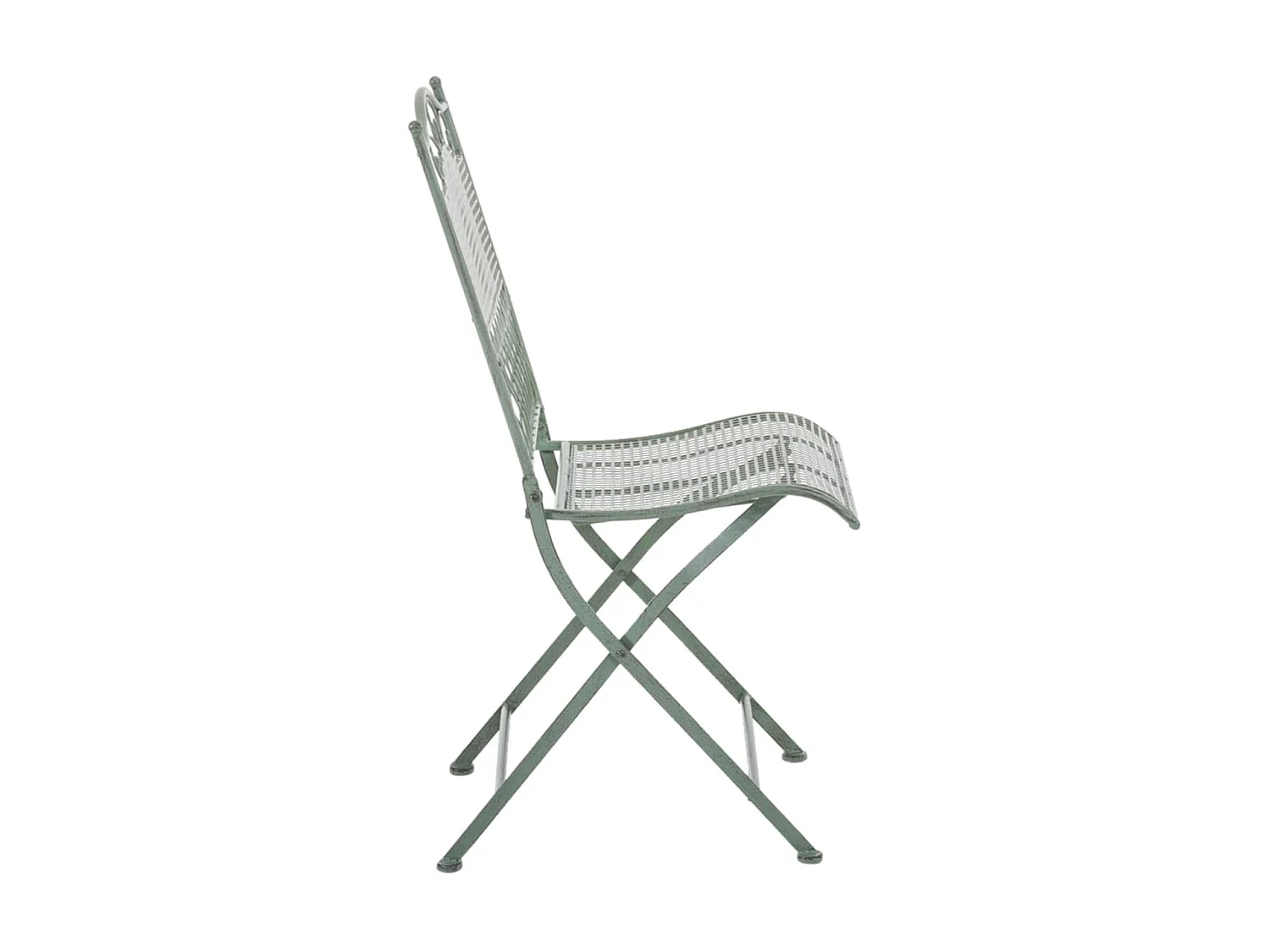 Lot de 2  Chaises de jardin - Métal - Vert antique - Kiran