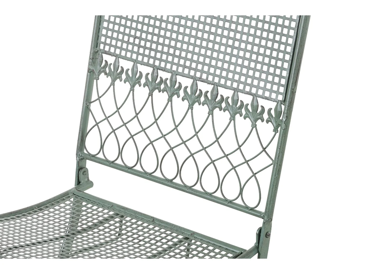 Lot de 2  Chaises de jardin - Métal - Vert antique - Kiran