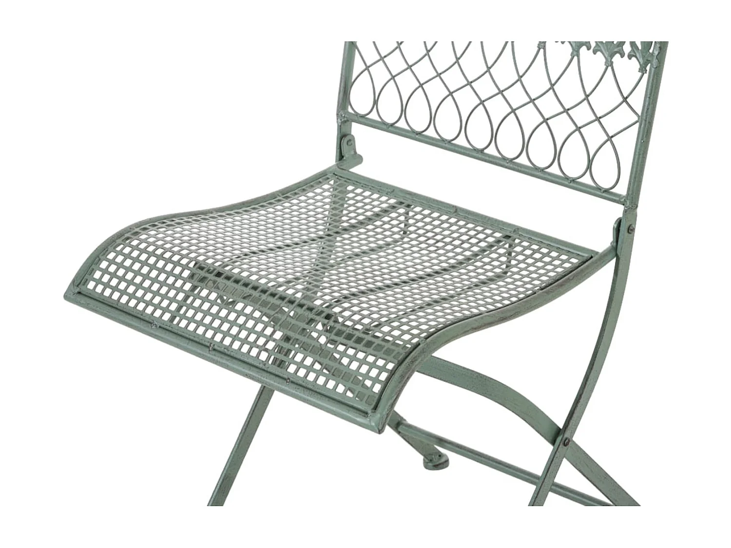 Lot de 2  Chaises de jardin - Métal - Vert antique - Kiran