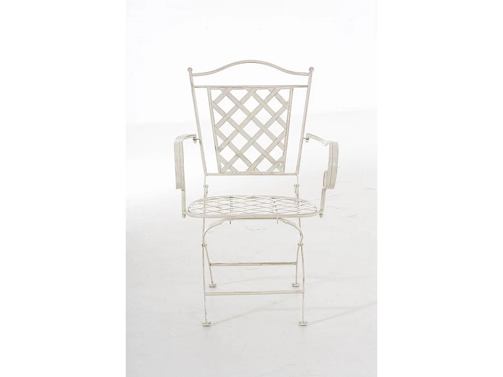 Chaises de jardin - Métal & Fer galvanisé - Crème antique - Adara