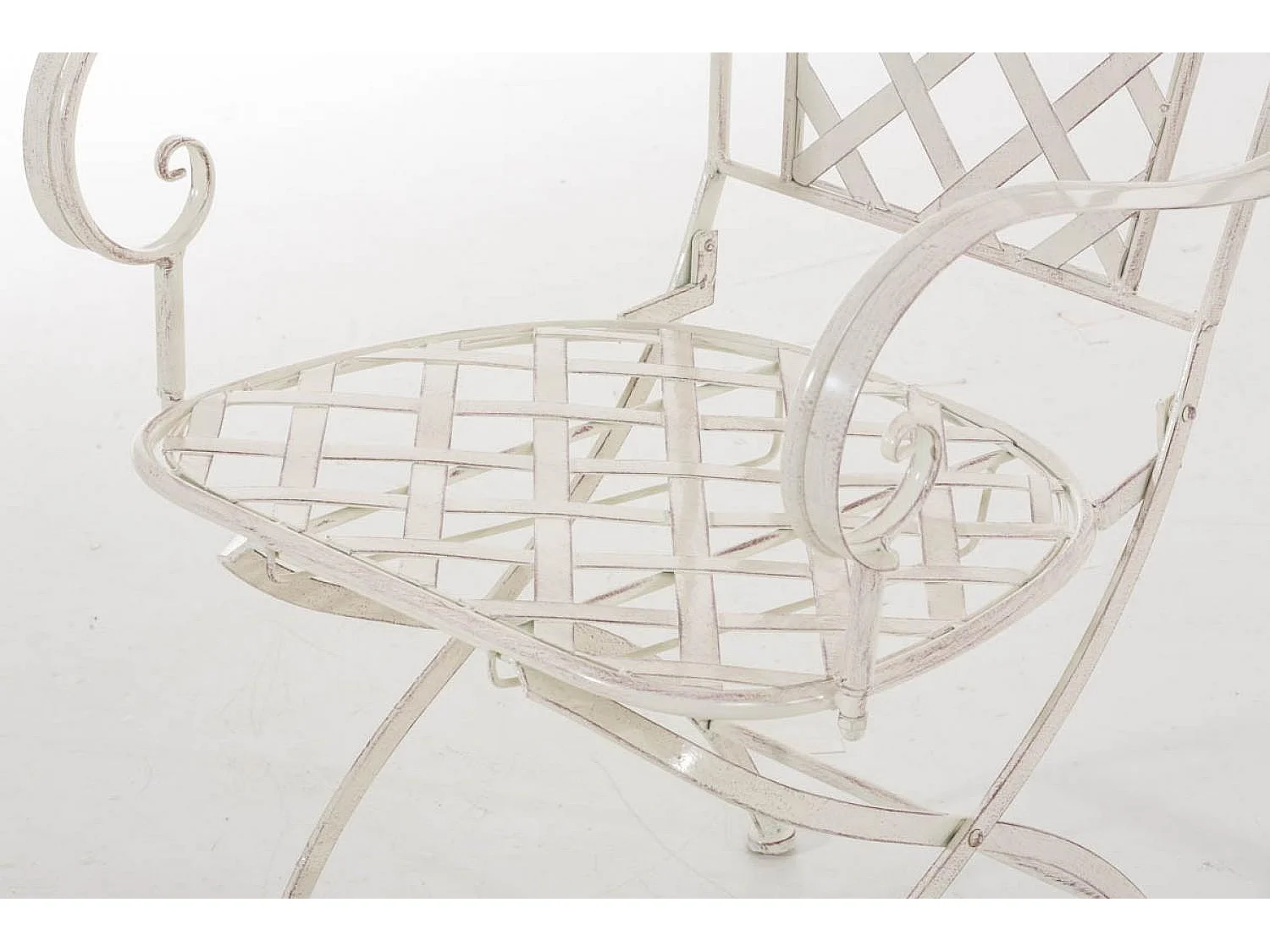 Chaises de jardin - Métal & Fer galvanisé - Crème antique - Adara