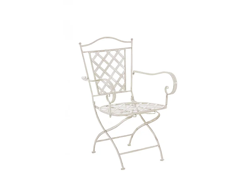 Chaises de jardin - Métal & Fer galvanisé - Crème antique - Adara