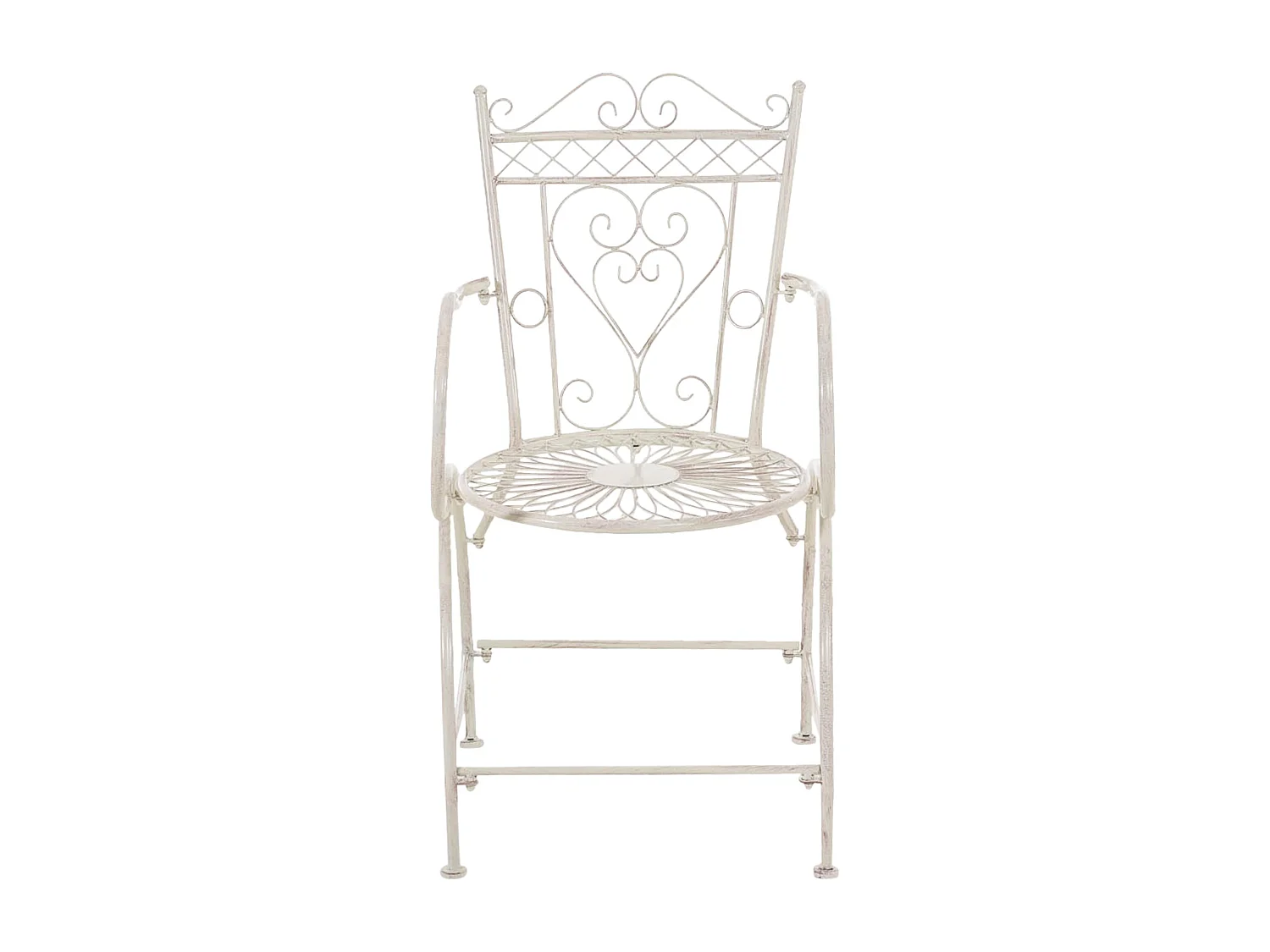 Silla de jardín - Metal & negro - Crema antiguo - Sheela