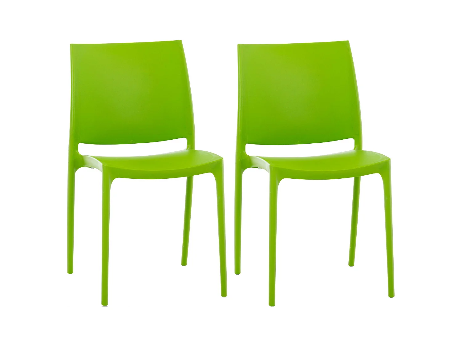 Lot de 2  Chaises de jardin - Plastique - Vert - Maya