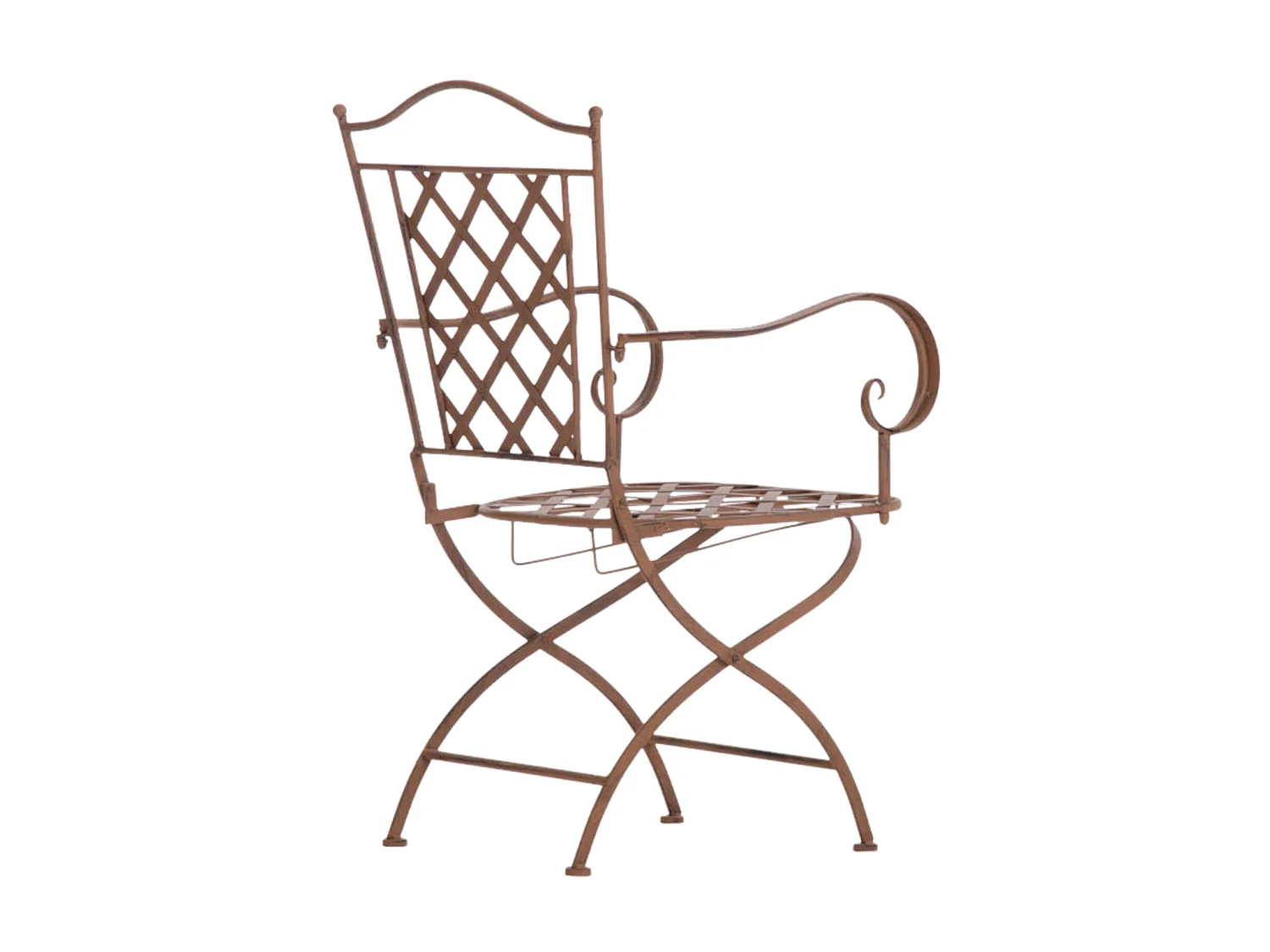 Lot de 2 Chaises de jardin - Métal & Fer galvanisé - Marron antique - Adara