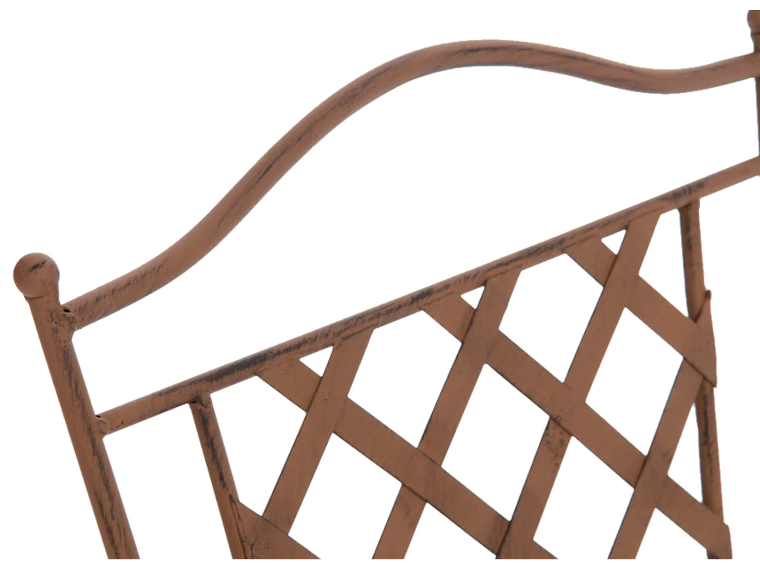 Lot de 2 Chaises de jardin - Métal & Fer galvanisé - Marron antique - Adara