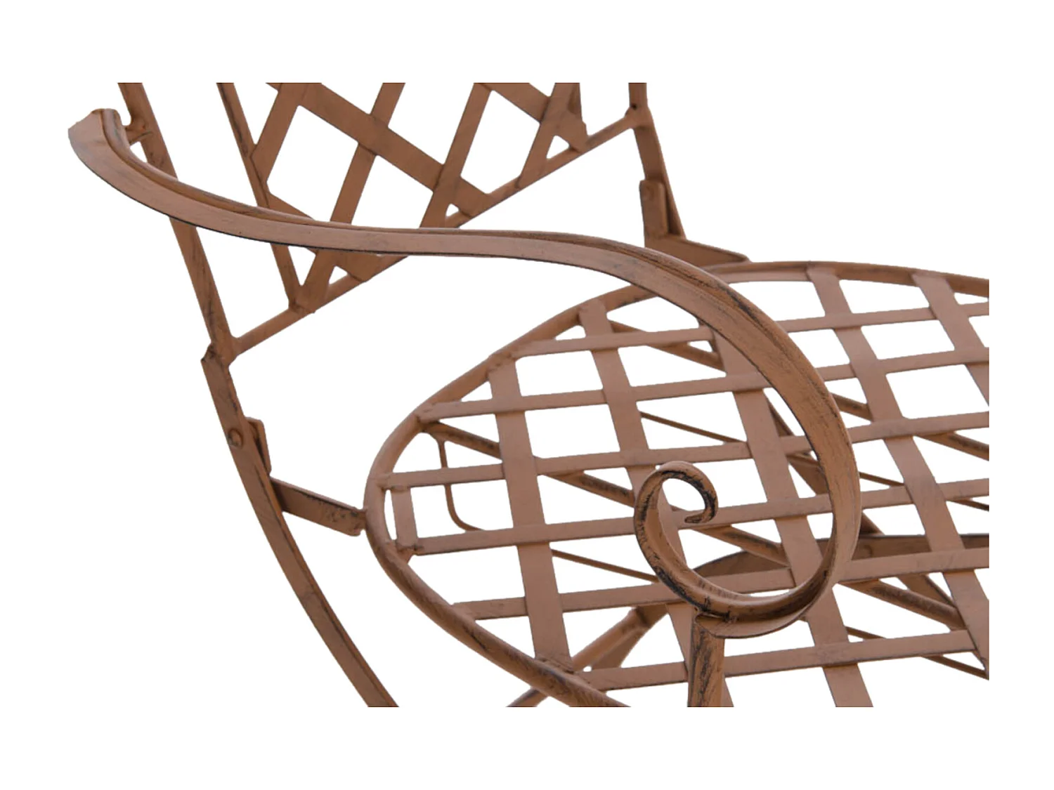 Lot de 2 Chaises de jardin - Métal & Fer galvanisé - Marron antique - Adara