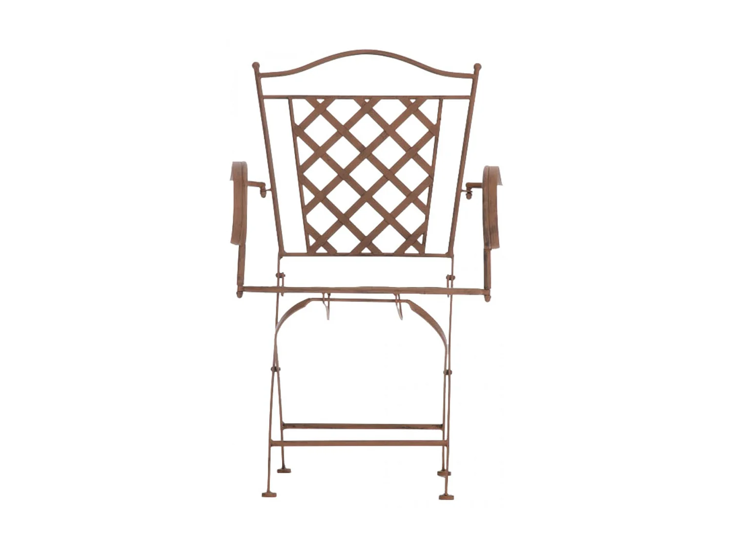 Lot de 2 Chaises de jardin - Métal & Fer galvanisé - Marron antique - Adara