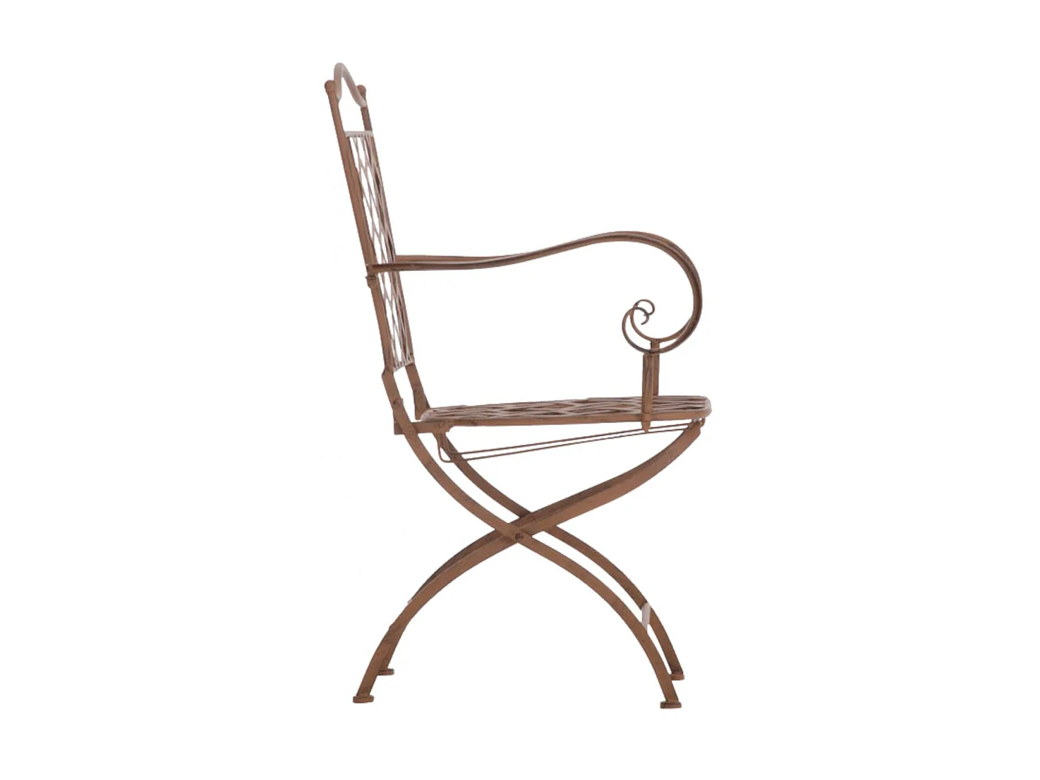 Lot de 2 Chaises de jardin - Métal & Fer galvanisé - Marron antique - Adara