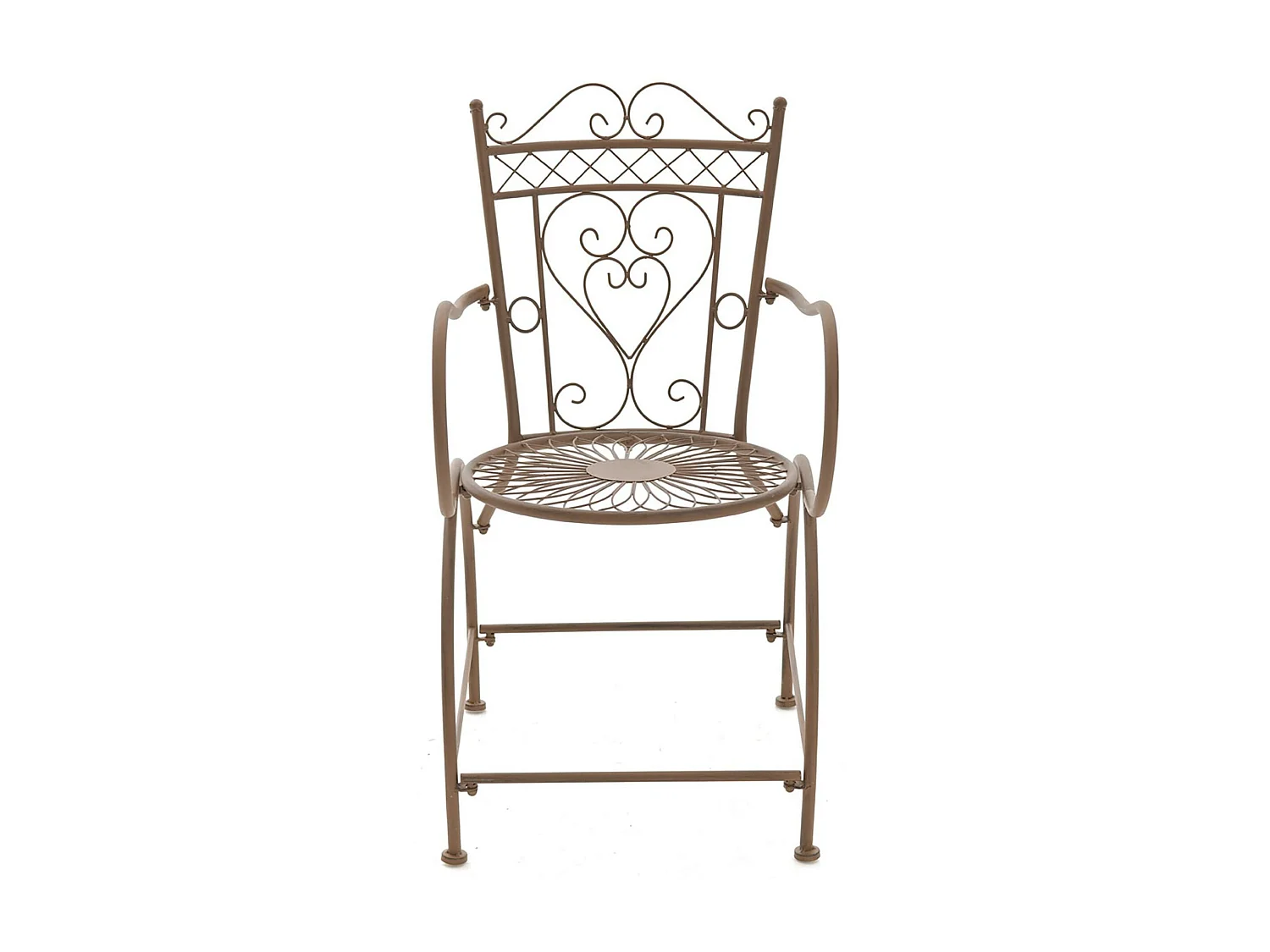 Lot de 2 Chaises de jardin - Métal & Métal - Marron antique - Sheela