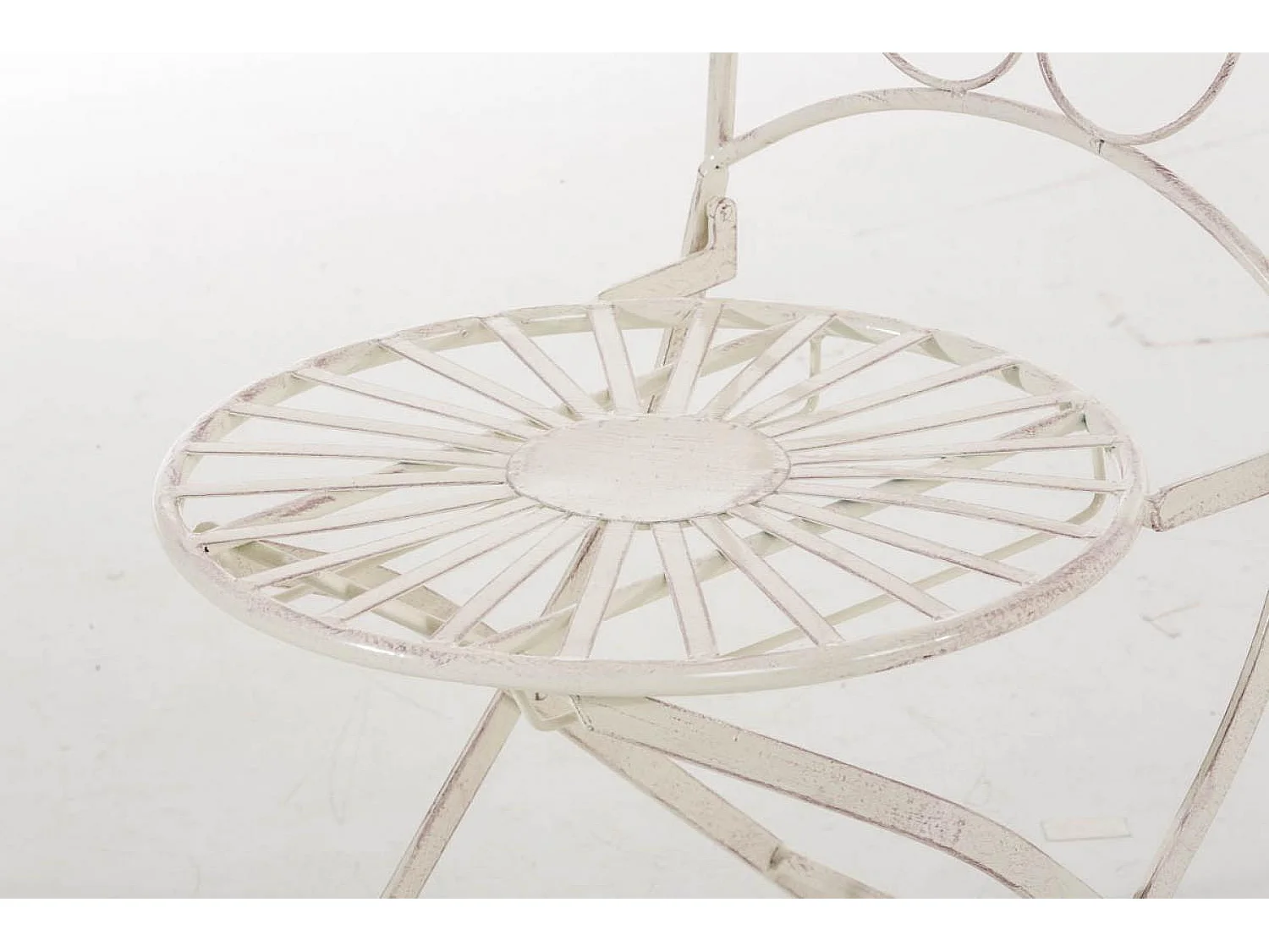 Chaises de jardin - Métal & Fer galvanisé - Crème antique - Indra