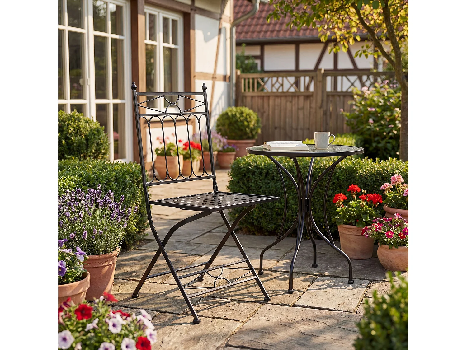 Lot de 2  Chaises de jardin - Métal - Bronze - Asina