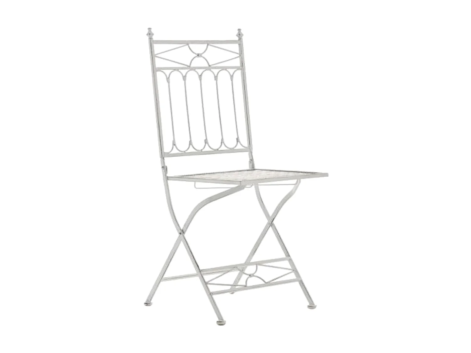 Lot de 2 Chaises de jardin - Métal & Métal - Blanc antique - Asina