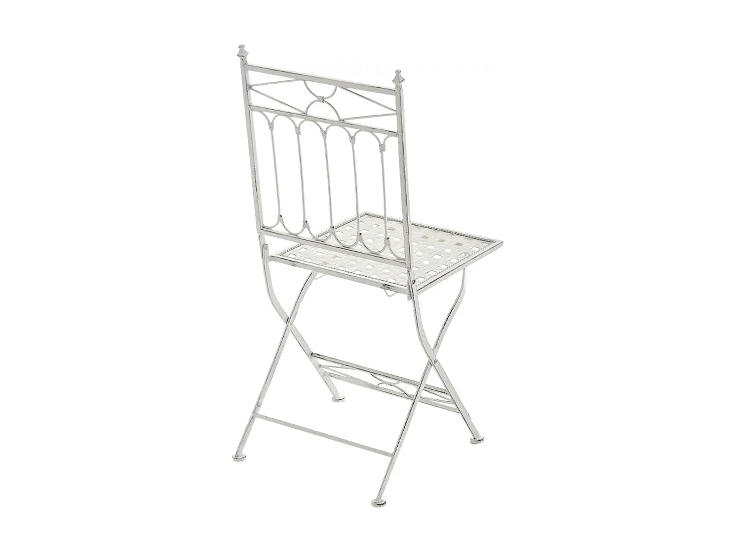 Lot de 2 Chaises de jardin - Métal & Métal - Blanc antique - Asina
