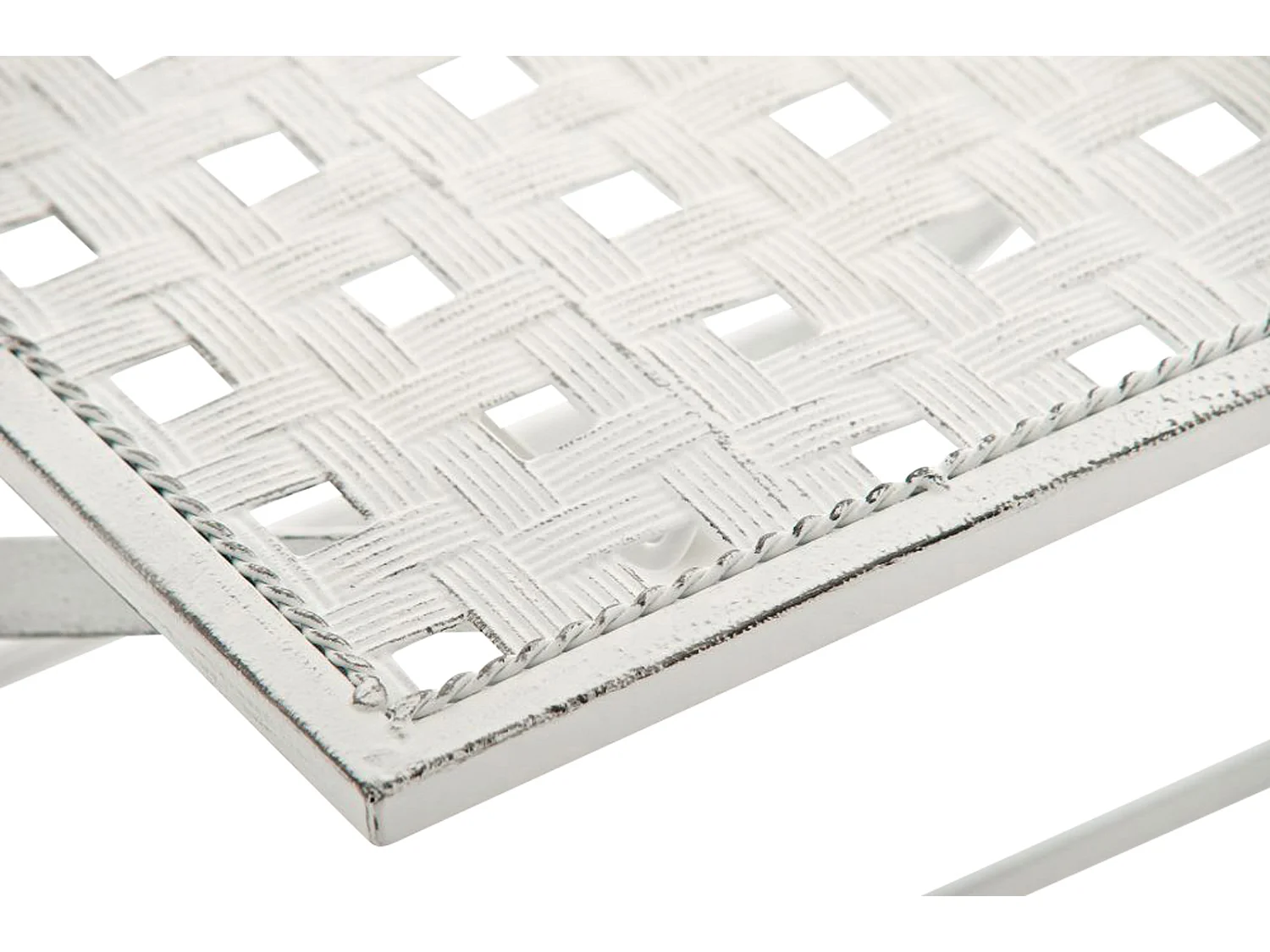 Lot de 2  Chaises de jardin - Métal - Blanc antique - Asina