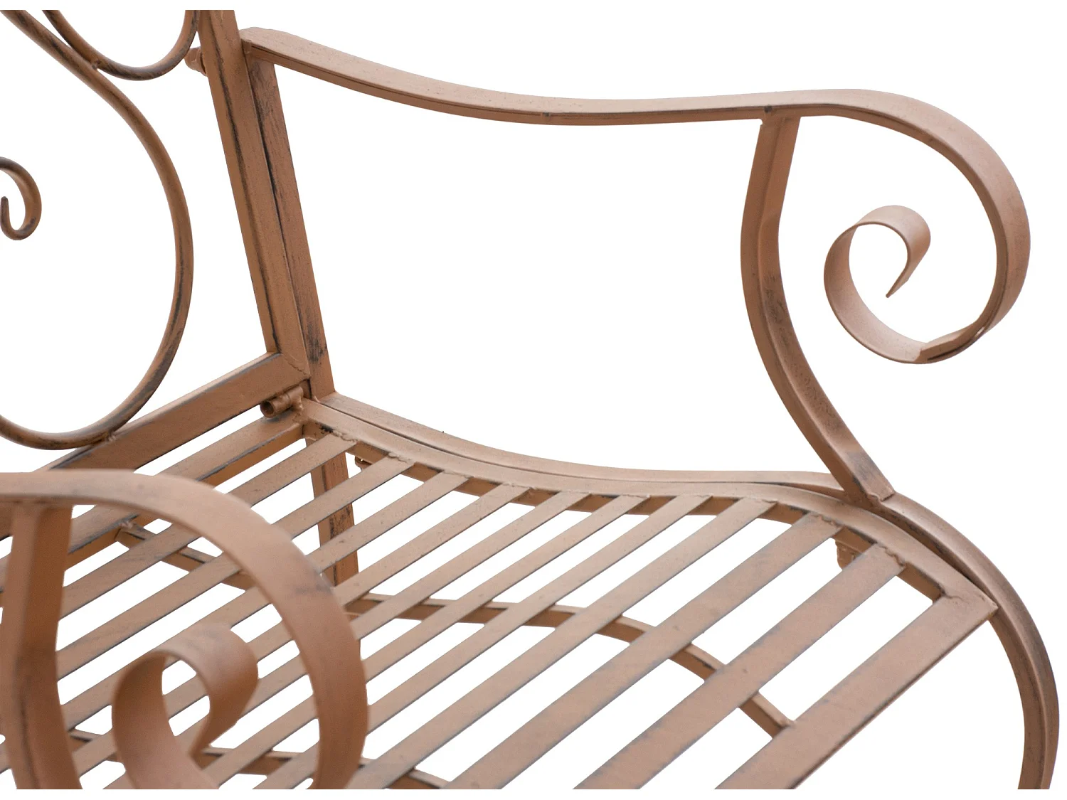 Lot de 2  Chaises de jardin - Métal & Chrome - Marron antique - Punjab