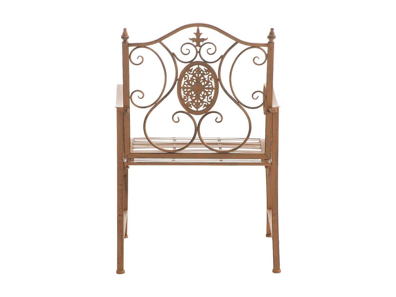 Lot de 2  Chaises de jardin - Métal & Chrome - Marron antique - Punjab