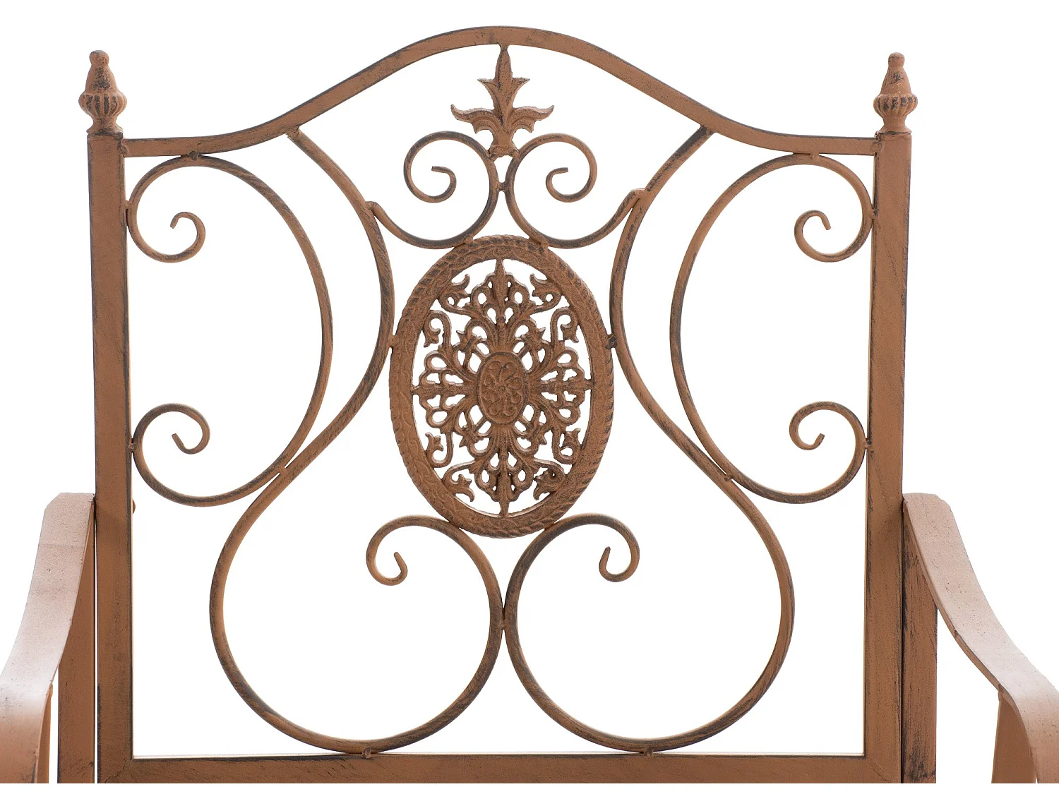 2er Set Gartenstuhl - Metall & chrom - antik braun - Punjab