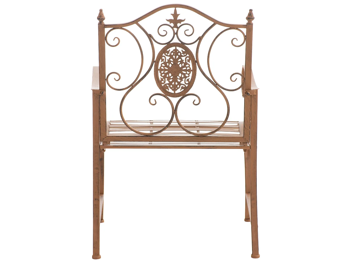 Lot de 2  Chaises de jardin - Métal - Marron antique - Punjab