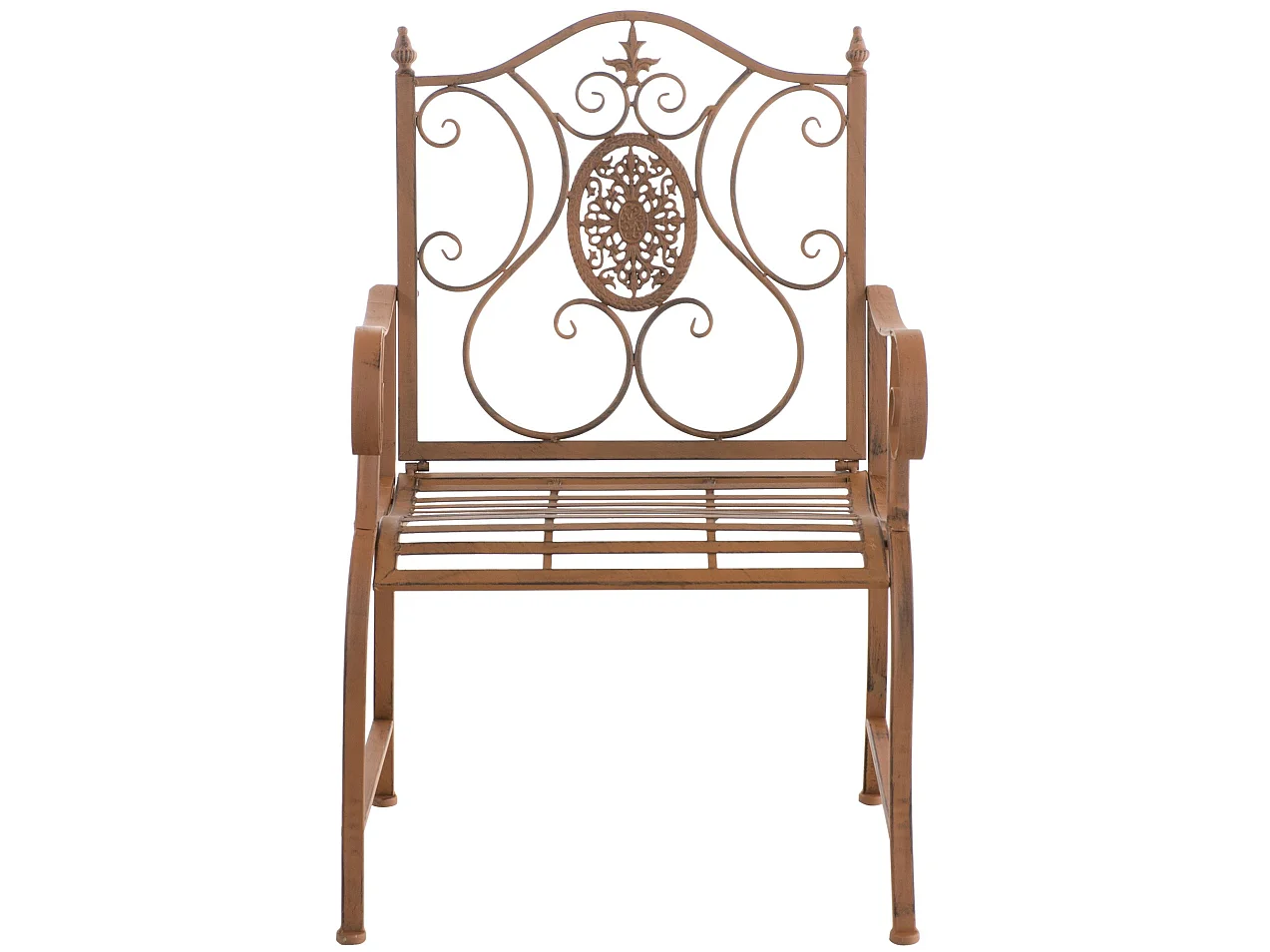 Lot de 2  Chaises de jardin - Métal - Marron antique - Punjab