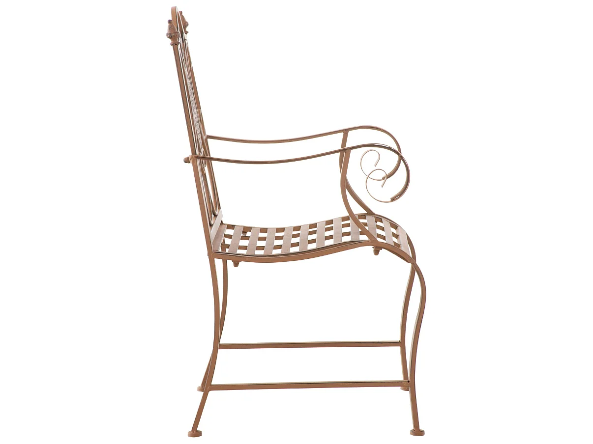 Lot de 2  Chaises de jardin - Métal - Marron antique - Punjab