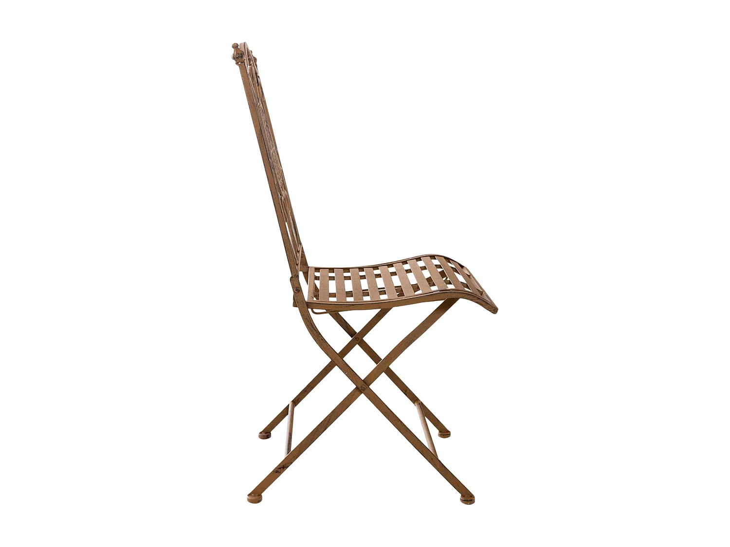 Lot de 2  Chaises de jardin - Métal - Marron antique - Sibell