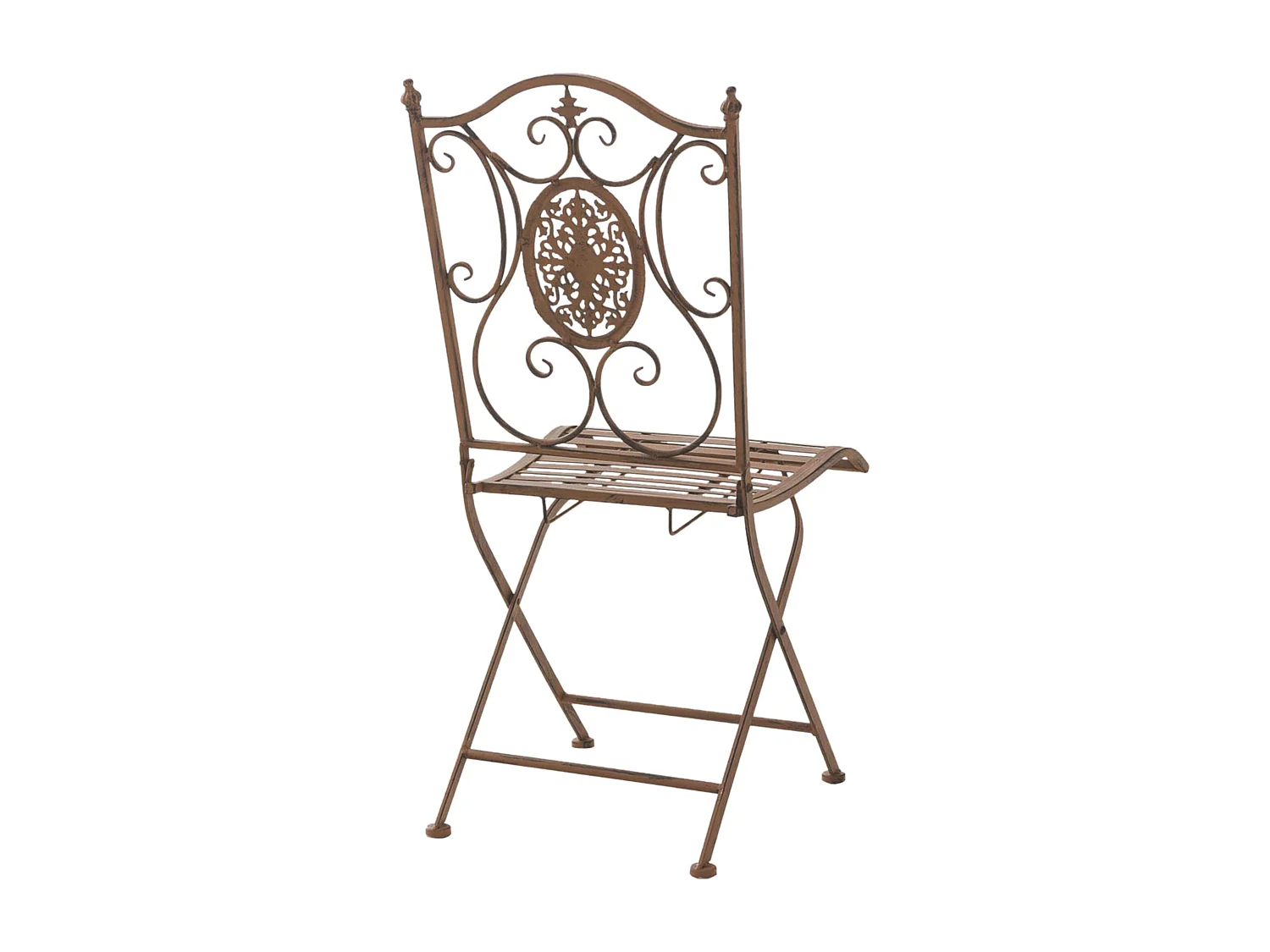 Lot de 2  Chaises de jardin - Métal - Marron antique - Sibell