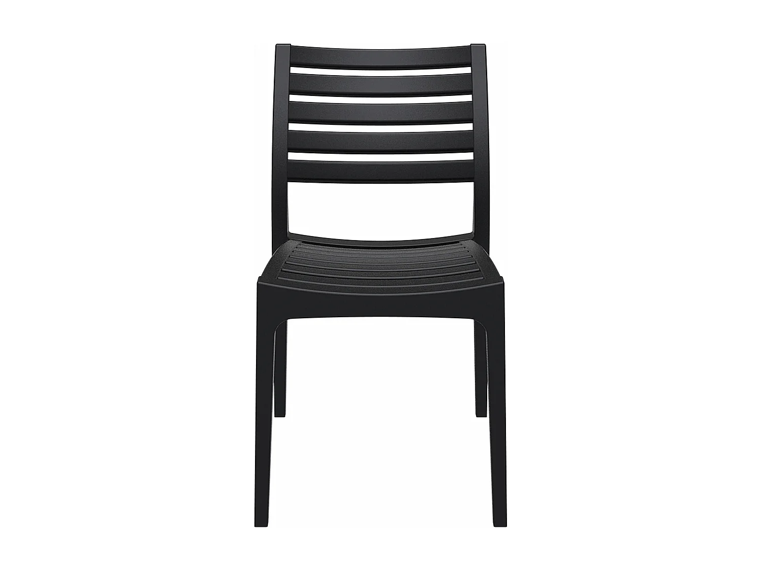 Lot de 2  Chaises de jardin - Plastique & Plastique - Noir - Ares
