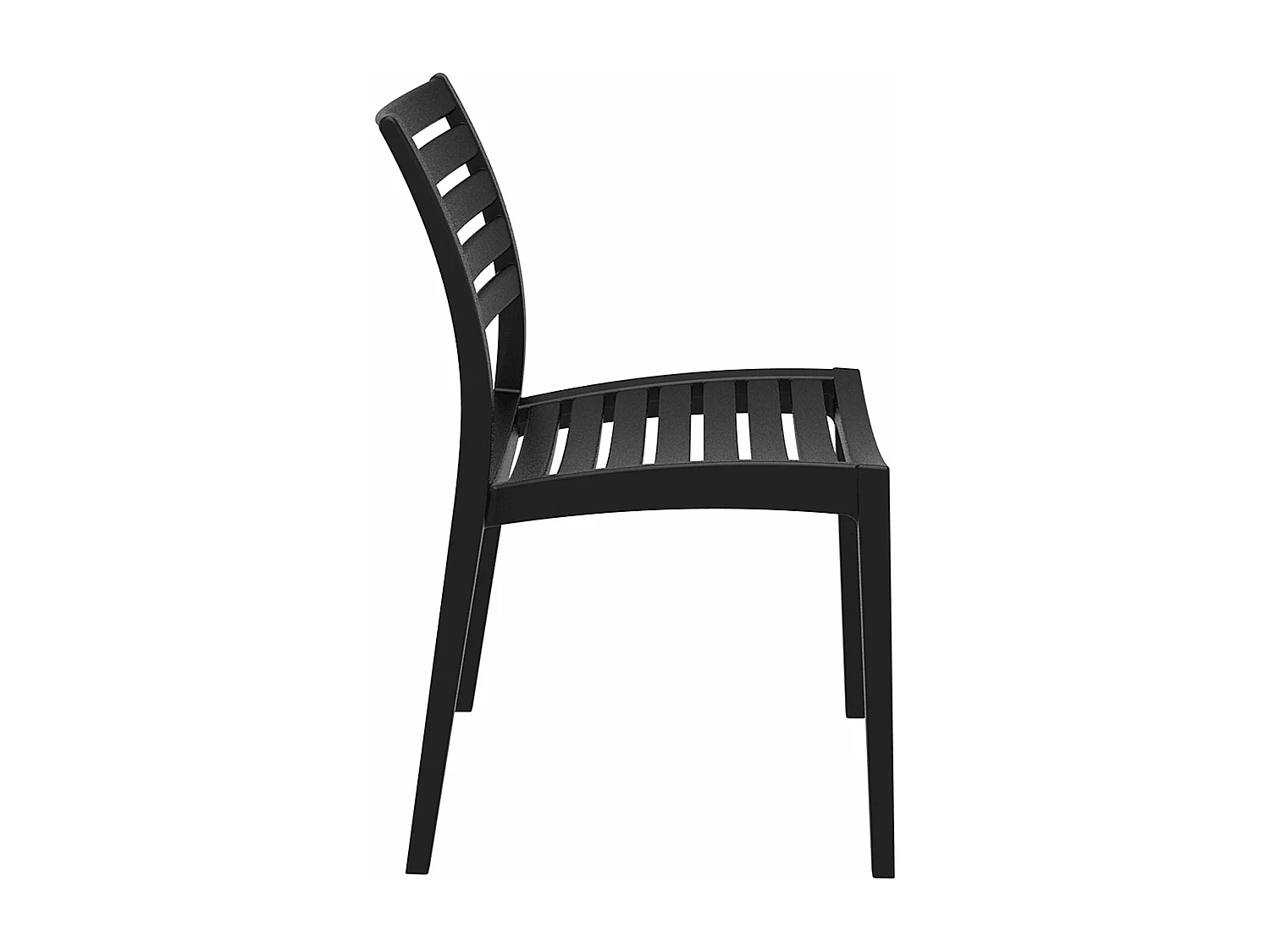 Lot de 2  Chaises de jardin - Plastique & Plastique - Noir - Ares