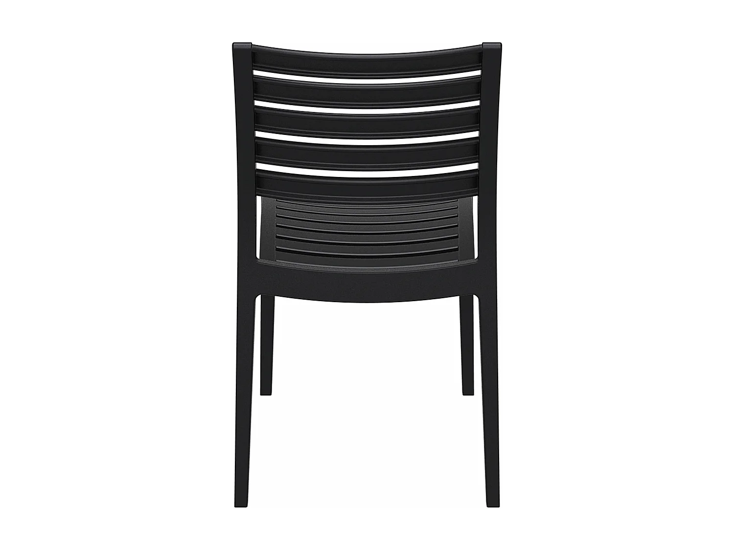 Lot de 2  Chaises de jardin - Plastique & Plastique - Noir - Ares