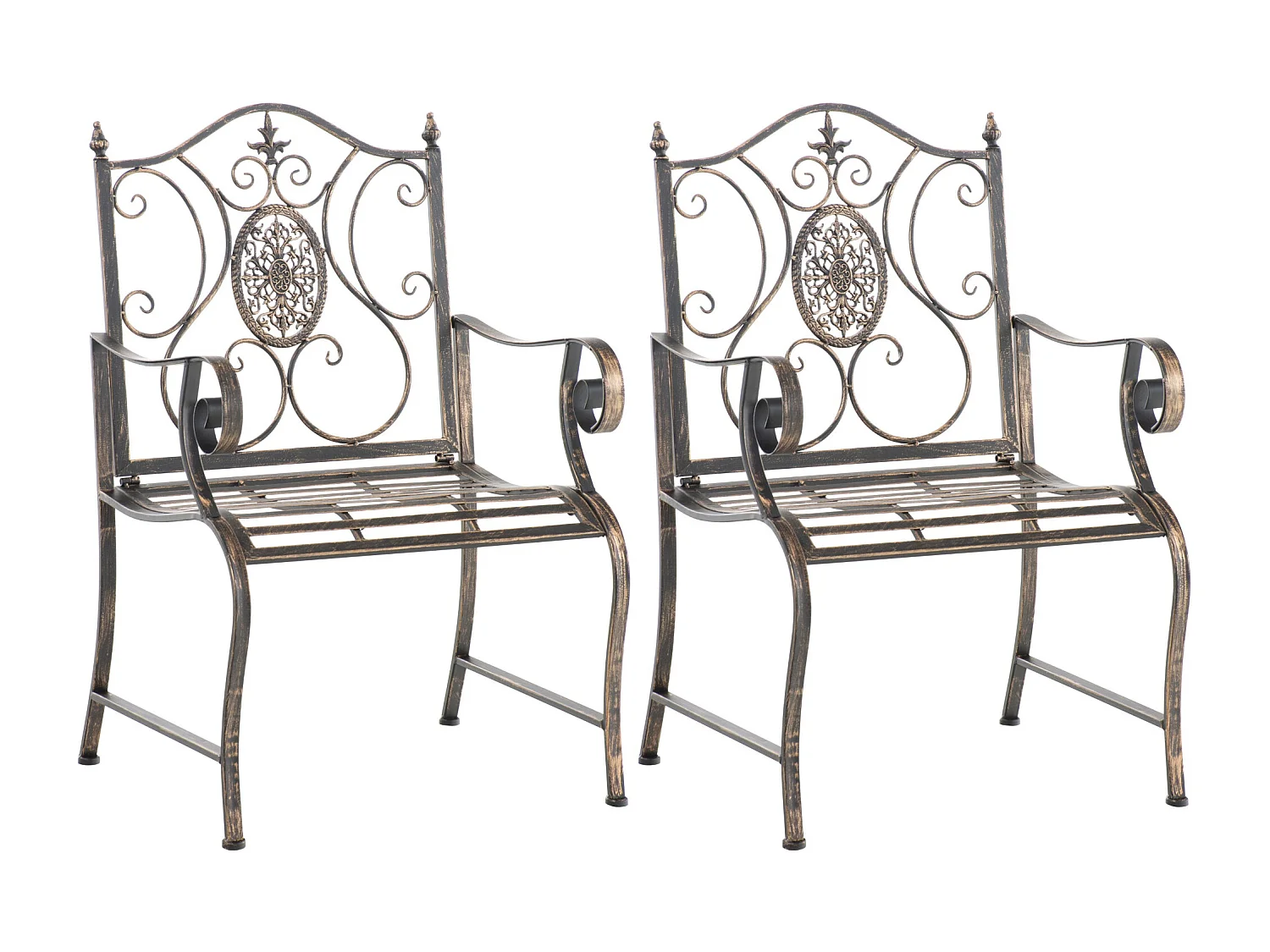 Set van 2  Tuinstoel - Metaal - bronzen - Punjab