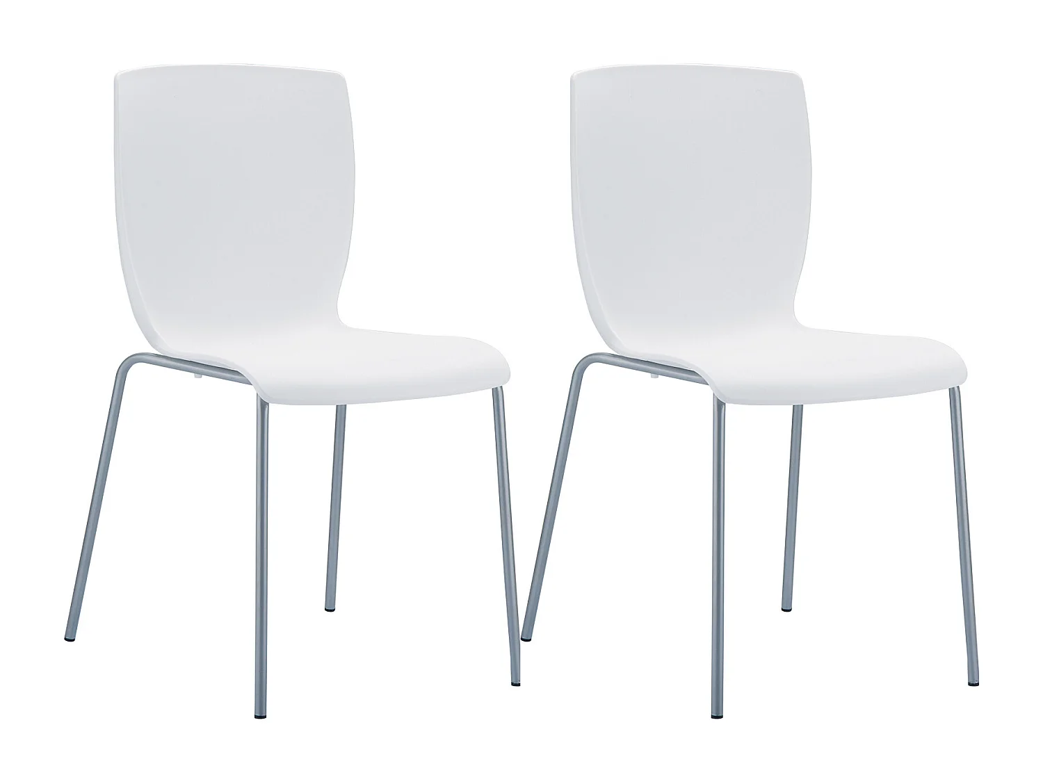 Lot de 2  Chaises de jardin - Plastique & Aluminium - Blanc - Mio