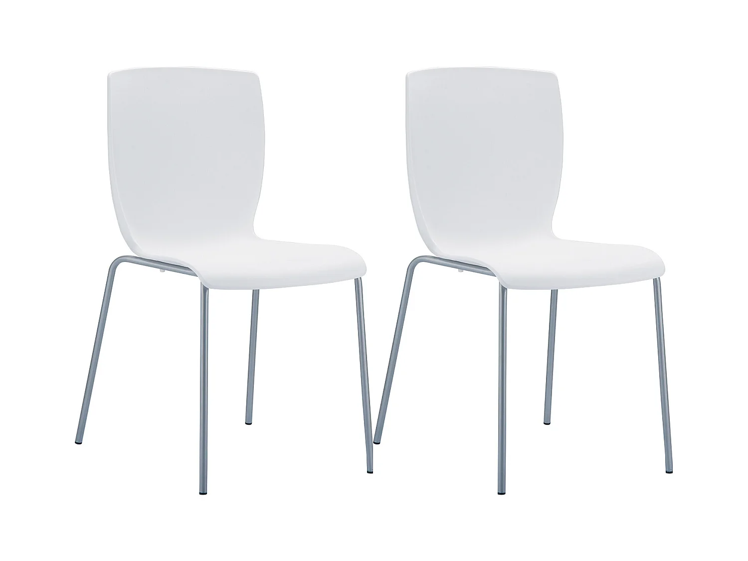 Lot de 2  Chaises de jardin - Plastique & Aluminium - Blanc - Mio