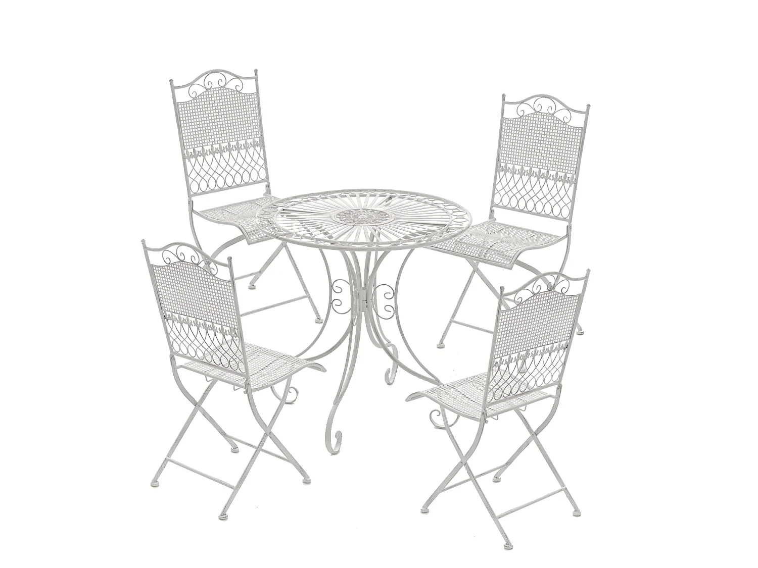 Chaises de jardin - Métal & Fer galvanisé - Blanc antique - Kiran